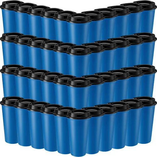Miniatura 17 de Honeydak Paquete de 30 tazas de café reutilizables de 16 onzas con tapas, botella de agua, taza de viaje para café helado, vasos de té de plástico