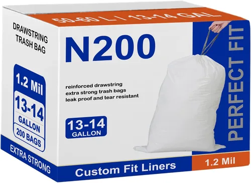 Miniatura 9 de 200 unidades para Code G Azul y Blanco Compatible con SimpIehuman Code G 8-9 galones 1.2 mil de grosor resistente con cordón reforzado, resistente a