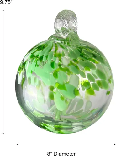 Miniatura 3 de Dale Tiffany Vidrio soplado a mano, 8 pulgadas de diámetro celta, colección árbol de la vida, globo de bruja colgante jardín interior/exterior