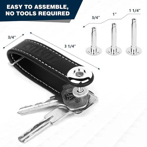 Miniatura 2 de TONOS Llavero de cuero Llavero compacto y organizador de llavero para llaves a granel y llavero de coche, elegante llavero