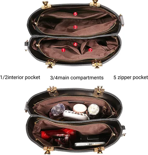 Miniatura 4 de TIBES - Bolsos para mujeres, bolsos de hombro, bolsos de mano, bolsos de mano en una bonita combinación
