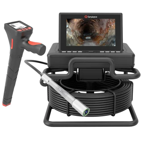 Miniatura 8 de Cámara de drenaje Sanyipace 66 pies/20M, pantalla emergente IPS de 7", cable rígido de 5MM, zoom digital 20X, cámara de tubería impermeable