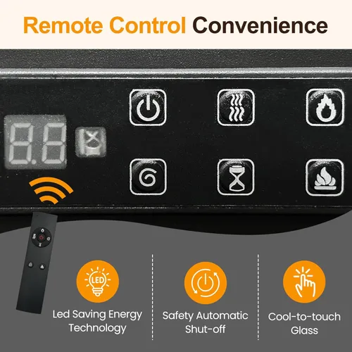 Miniatura 3 de Royalcraft Inserto de chimenea eléctrica de 18 pulgadas, calentador de chimenea empotrado con control remoto, calentador pequeño con bajo ruido