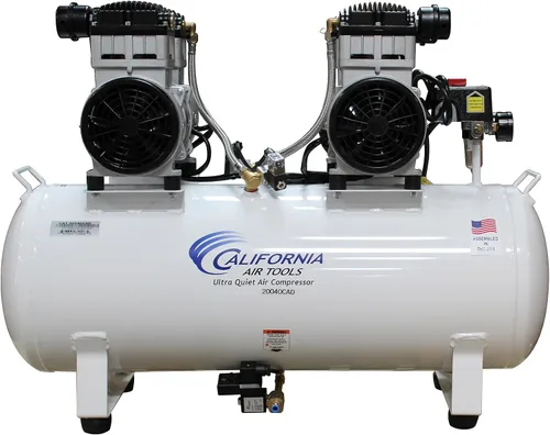 California Air Tools 20040CAD Potente compresor de aire ultra silencioso y sin aceite de 4.0 HP, tanque de 20 galones, nivel de ruido de 75 dB,