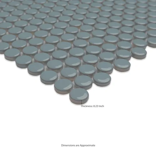 Miniatura 10 de MSI Cielo Azul Pennyround - Azulejo de mosaico de porcelana brillante de 11 x 12 pulgadas para baño, cocina, loseta en muro y azulejos de pared