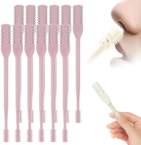 Miniatura 8 de Recortador de Vello Nasal 2 en 1, Cuchillo de Vello Nasal de Doble Cara Mejorado, Cortador de Vello Nasal Manual para Mujeres y Hombres (Crema, 3)