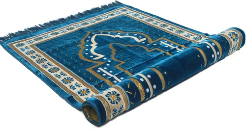 Miniatura 7 de TB - Alfombra de oración islámica gruesa y suave, alfombra musulmana única árabe, turca, africana, diseño bordado, cuentas de oración diaria