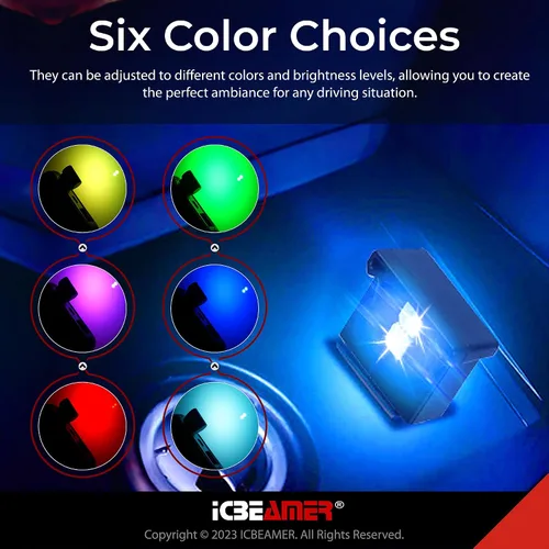 Miniatura 3 de ICBEAMER Smart USB 1-Paquete (Azul) Luz de Noche LED Automática Plug-in Miniatura para Coche, Van, Pickup, Camión, Interior, Maletero, Iluminación