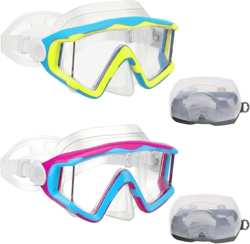 Miniatura 33 de Máscara de buceo Anti-niebla Natación Snorkel máscara adecuada para adultos Buceo Natación Snorkel Gafas Máscaras Lentes negro-azul