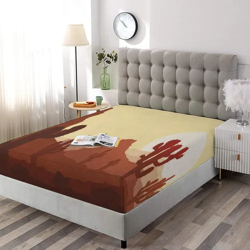 Miniatura 48 de Juego de sábanas decorativas tamaño individual XL, juego de sábanas bajeras con bolsillos profundos de cactus y 2 fundas de almohada
