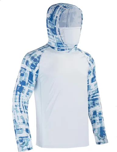 Miniatura 29 de Rodeel - Camisa de pesca para hombre con manga larga, UPF 50+, rendimiento de alto rendimiento para senderismo, con máscara, protección UV