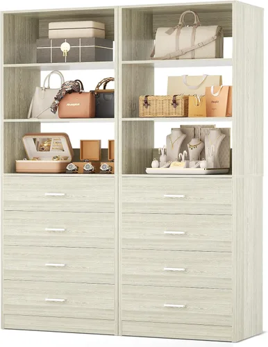 Miniatura 8 de Aheaplus Sistema Organizador de Cajones de Closet, Sistema de Closet de Madera de 3.54 Pies con 4 Cajones, Unidad de Almacenamiento Modular