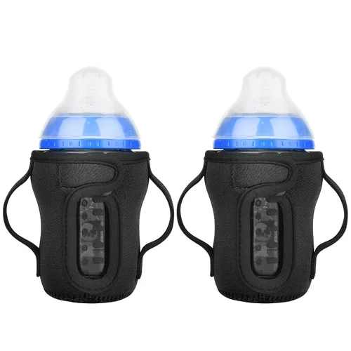 Beautyflier Glass Baby Bottle Sleeve Covers for 9oz Nature Baby Bottles with Dual Handle, 3.8mm Thicken Heat and Cold Retention Baby Bottle Sleeve
