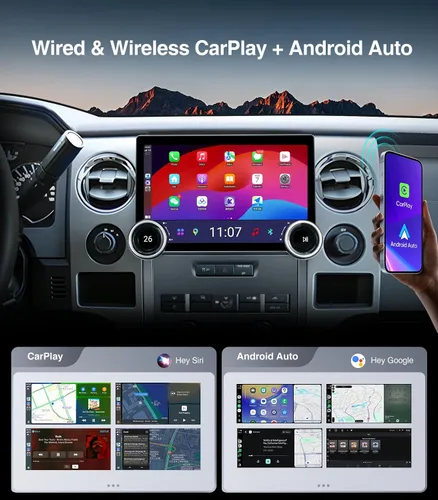 Miniatura 3 de para Ford F150/250 Radio 2009-2014 CarPlay inalámbrico Android Auto 11.5" Mandos duales Pantalla táctil QLED Estéreo de coche Control