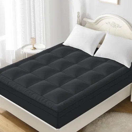 YUGYVOB Cubrecolchón Twin - 800GSM Extra Grueso Refrescante y Transpirable Almohadilla de Colchón con Bolsillo Profundo de 8"-21" y Relleno Gris