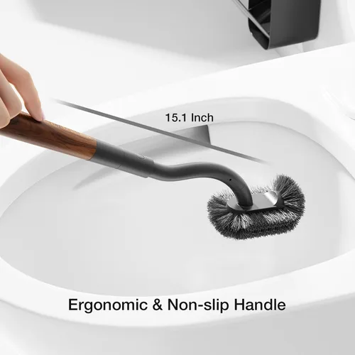 Miniatura 5 de Cepillo limpiador de inodoro, cepillo de inodoro y soporte para limpieza de esquinas muertas, cepillo de inodoro montado en la pared para decoración