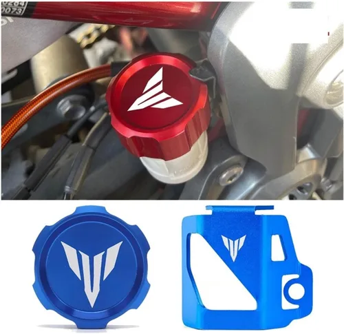Miniatura 2 de LeosHi Compatible with MT07 MT09 MT03 MT10 MT25 MT 07 09 10 FZ07 FZ09 Motorcycle Rear Tank Cover Guard Protection Brake Fluid Reservoir Cap