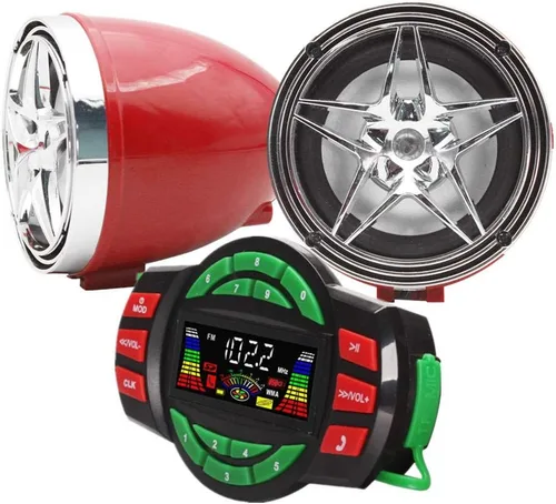 Miniatura 11 de XYC Amplificador Bluetooth de 12 V UTV ATV Sistema de sonido Altavoces manos libres FM Sistema de audio USB Estéreo de 3.5 pulgadas Altavoces de 12