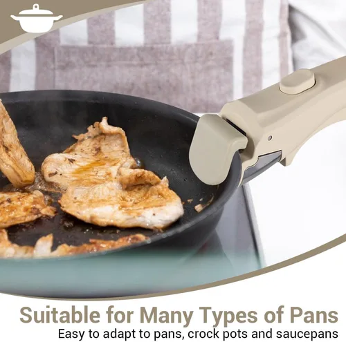Miniatura 5 de DONGKER Mango de sartén extraíble, mango de olla desmontable antiquemaduras para todos los utensilios de cocina Negro