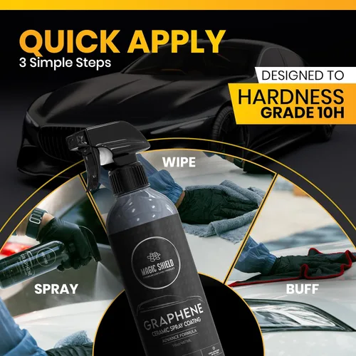 Miniatura 3 de Magic Shield Recubrimiento en aerosol de cerámica de grafeno - ¡DURA MÁS! Rápido y fácil para coches, motocicletas, barcos y más - Sellador de grado