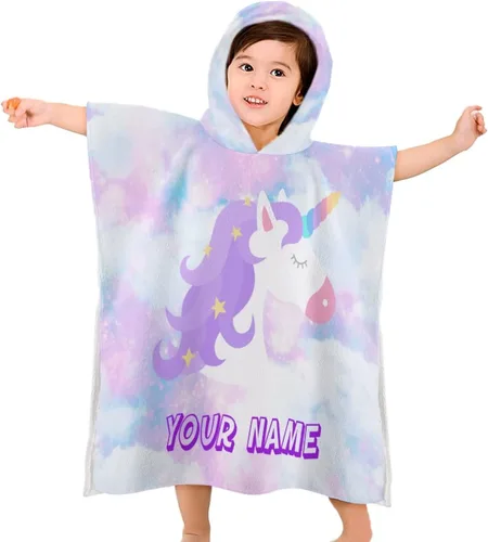 Miniatura 14 de Toalla personalizada con capucha para niños y niñas, con dibujos animados, tren de coche, personalizable, añade tu nombre, toalla de playa Tren