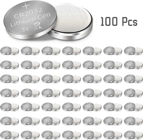 Miniatura 4 de 100 pilas CR2032 de 3 V de iones de litio de iones de litio CR2032 3 V célula de botón de moneda para velas LED de té, para llaves inteligentes