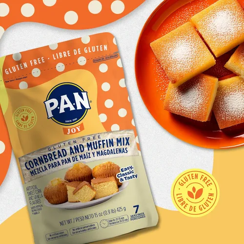 Miniatura 8 de P.A.N Mezcla de pan de maíz y muffins, mezcla para hornear sin gluten, 0.9 libras (paquete de 6)