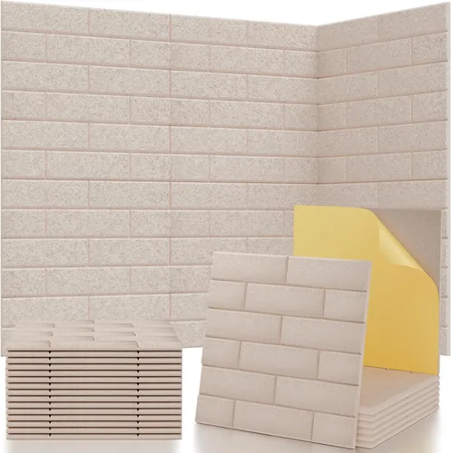 Miniatura 19 de Paquete de 15 paneles acústicos de 12 x 12 x 0.4 pulgadas, paneles autoadhesivos de absorción de sonido para paredes, espuma de reducción de ruido
