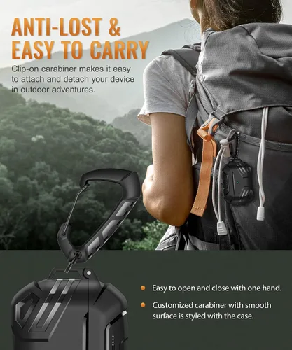 Miniatura 8 de MOBOSI Funda para AirPods Pro 2 con cerradura, compatible con funda Airpod Pro de 2ª/1ª generación, funda protectora de grado militar con kit
