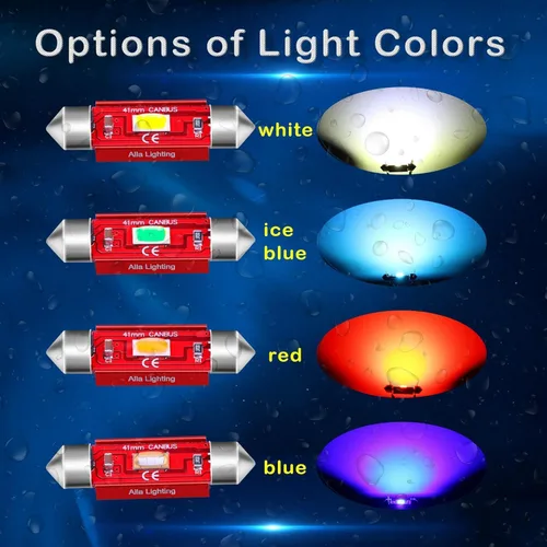 Miniatura 3 de Alla Lighting Bombillas LED súper brillantes DE3022 DE3021, rojas, cúpula, mapa, maletero, paso, luces de cortesía, 31mm 7065 3428 lámparas festón