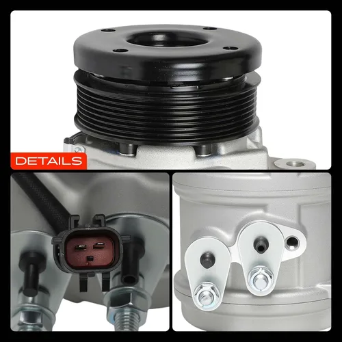 Miniatura 9 de A-Premium - Compresor de aire acondicionado de CA compatible con Dodge Durango 5.7L 2004-2008, Chrysler Aspen 5.7L 2007-2008, con polea de 7 ranuras