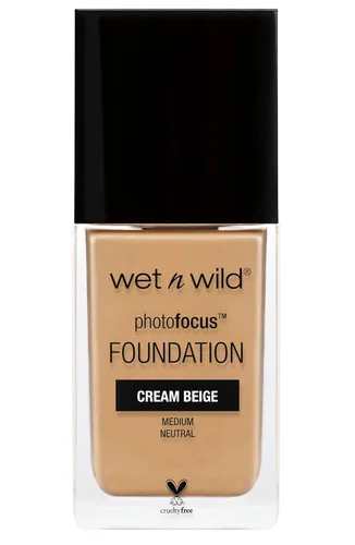 wet n wild - Base líquida Photo Focus con acabado mate, color crema beige, vegana y libre de crueldad animal Beige crema