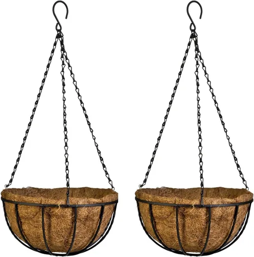 Miniatura 11 de Kingbuy - Cesta colgante para flores o plantas, con cadena, para la casa o el balcón, elemento decorativo