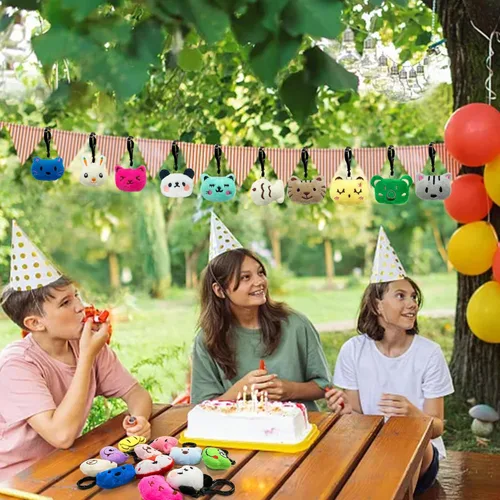 Miniatura 5 de XIPEGPA 36 llaveros pequeños de animales de peluche para bolsas de regalos, regalos de fiesta, premios de aula y relleno de cesta de Pascua