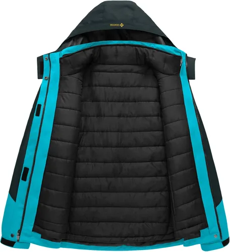 Miniatura 3 de GEMYSE Chaqueta de nieve impermeable 3 en 1 para mujer, abrigo de invierno aislado