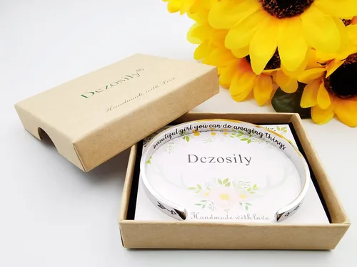 Miniatura 79 de Pulseras inspiradoras para mujer, joyería de acero inoxidable, con refranes, pulsera motivacional con mensaje oculto, pulseras grabadas para mejor