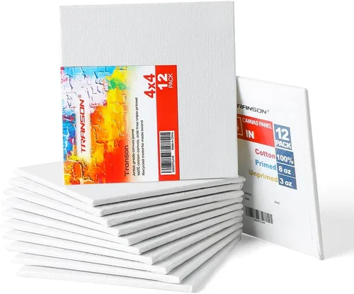 Miniatura 7 de Transon Lienzo de artista de 3 x 5 para pintar tablero de MDF, lienzo de pintura sin deformación, paquete de 12 unidades imprimado sin ácidos