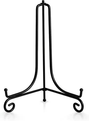 Miniatura 19 de Paquete de 2 soportes de exhibición de hierro, soporte para fotos de caballete de hierro negro, muestra marcos de fotos, platos decorativos