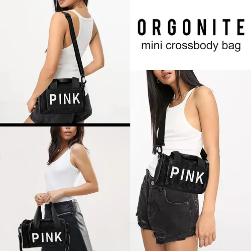 Miniatura 6 de Mini bolsa cruzada pequeña para gimnasio para mujeres y hombres, bonita bolsa de lona pequeña, bolsa deportiva estética, bolsa de gimnasio