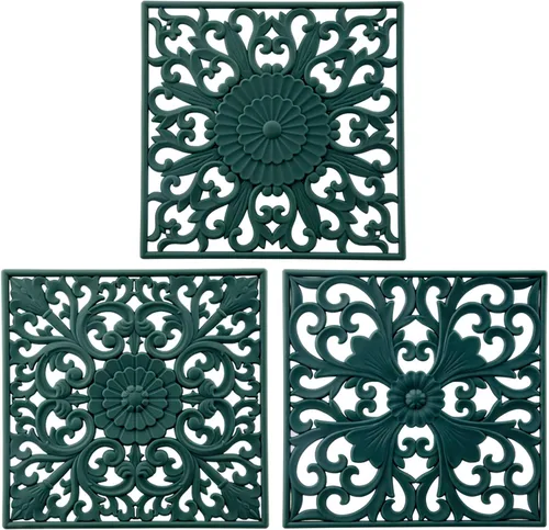 Miniatura 7 de Salvamanteles de silicona para platos calientes, ollas y sartenes, tapete de salvamanteles tallado multiusos, tapetes de silicona aislados