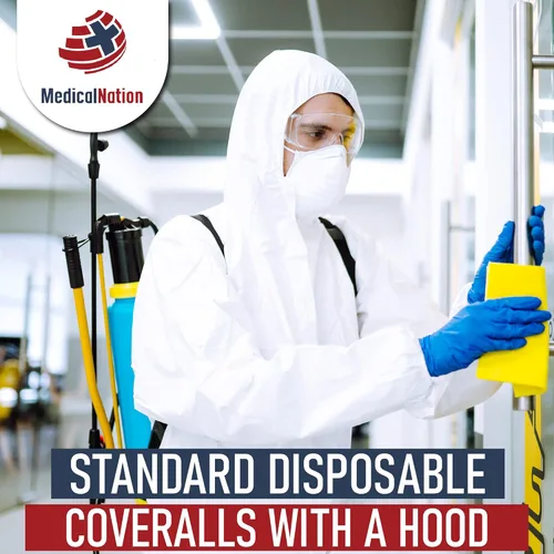 Miniatura 3 de Medical Nation Trajes Hazmat Desechables Paquete de 5, 4X-Large Monos Protectores con Capucha y Botas Incorporadas Traje de Pintor de Cuerpo