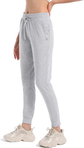 Miniatura 2 de HARTPOR Pantalones deportivos de algodón para mujer, pantalones deportivos para yoga, pantalones deportivos casuales para correr con bolsillos