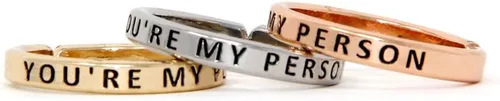 Miniatura 2 de Inspirational - Juego de anillos grabados, con mensaje positivo, delgados y ajustables, (3 en 1, 28 frases diferentes)