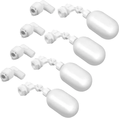 Miniatura 8 de Mudder Paquete de 2 válvulas de bola de flotación de 1/4 de pulgada de plástico ajustable para estanques, tanque de agua, bomba, canal, acuarios