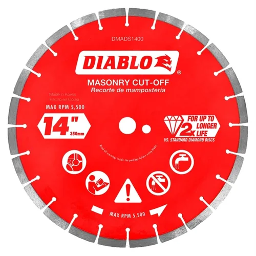 Miniatura 6 de Disco de corte segmentado de diamante Diablo para mampostería, hormigón, ladrillo y bloque - Diámetro de 4", Kerf de 2.2mm, 15250 RPM máx.