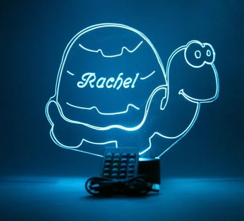 Miniatura 6 de Lámpara de mesa de tortuga personalizada con nombre de tortuga con luz nocturna grabada, nuestra última característica: es WOW, con control remoto