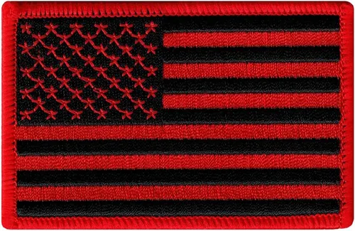 Miniatura 3 de Parche bordado con bandera americana con borde dorado USA Estados Unidos de América emblema de uniforme militar, dorado (GOLD BORDER)