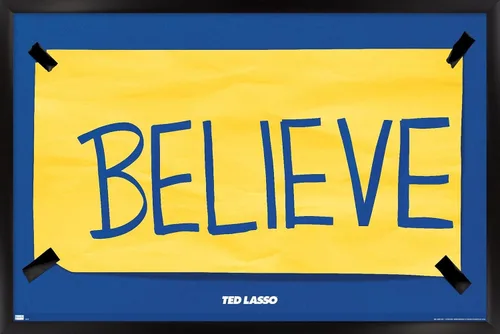Miniatura 15 de Trends International Ted Lasso - Póster de pared Believe, 14.725 x 22.375 pulgadas, versión enmarcada de madera de granero