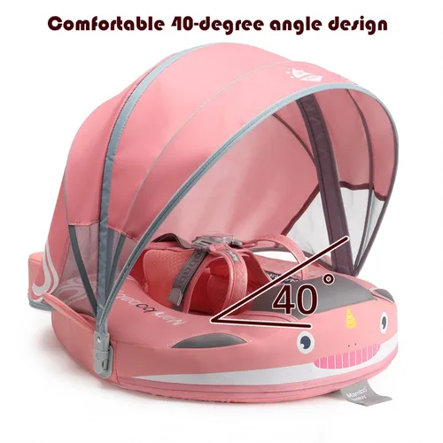 Miniatura 4 de Flotador de piscina para bebé con toldo ajustable 3D UPF50+, añade cola, flotador no inflable para piscina, flotadores de narval de dibujos animados