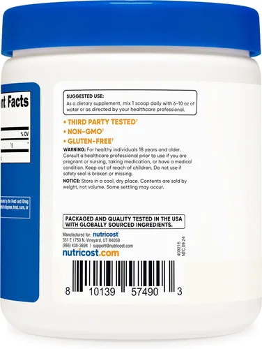 Miniatura 4 de Nutricost Acetil L-carnitina (ALCAR) 8.82 oz en polvo - 0.04 oz por porción - 250 porciones